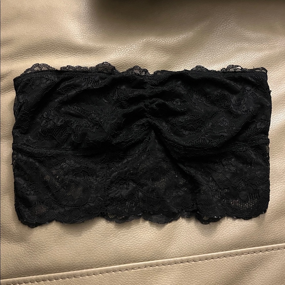 American Eagle Outfitters Black Lace Bandeau Top S